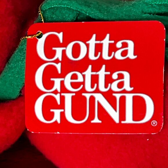 Vintage Gund Hot Shots Hotshots 2459 Red Plush Bear Green Scarf Christmas 9" - Picture 9 of 10